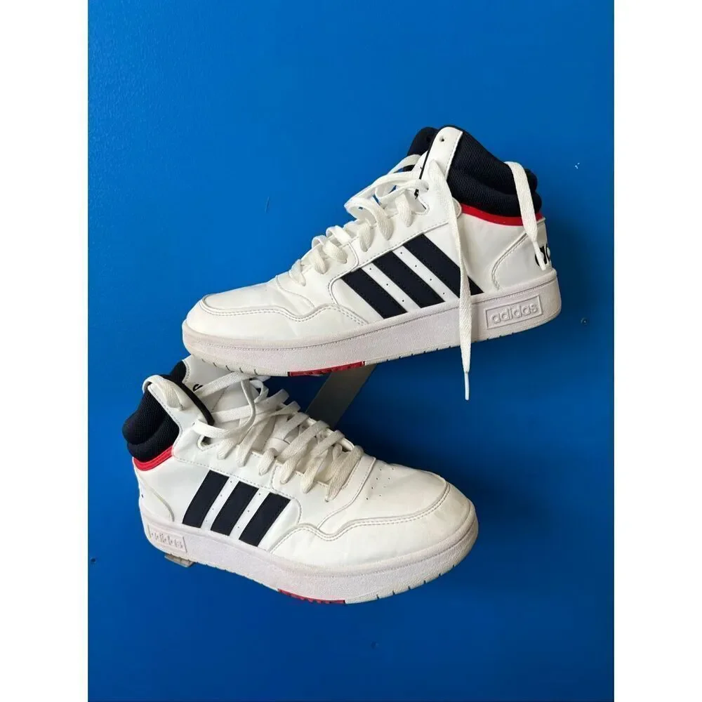 adidas Hoops 3.0 Mid Black White Hightops Size 8